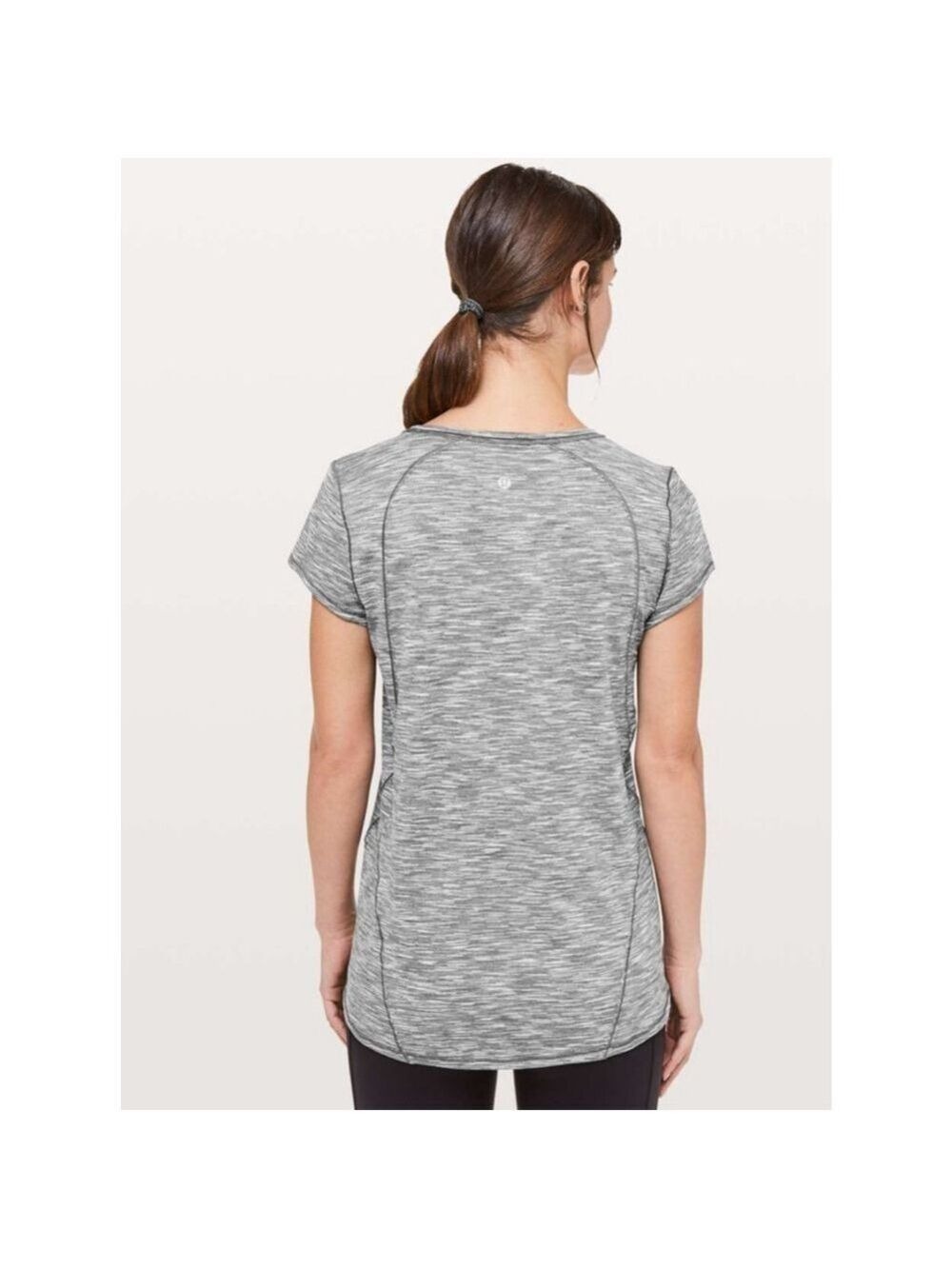 Women's Lululemon Another Mile Short Sleeve Tee Grey White Heather
